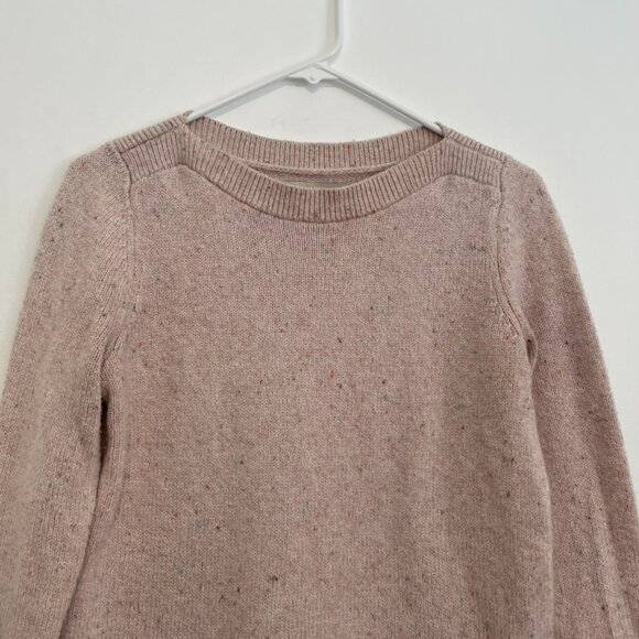 ANN TAYLOR LOFT Flecked Boatneck Sweater Light Baby Pink Multi Confetti Cotton S - Picture 6 of 16